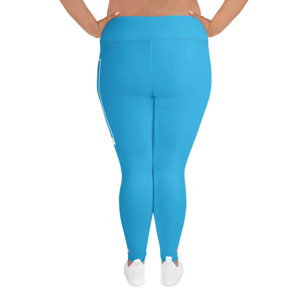 Women's Plus Size Yoga Pants Workout Leggings For Jiu Jitsu 005 - Cyan