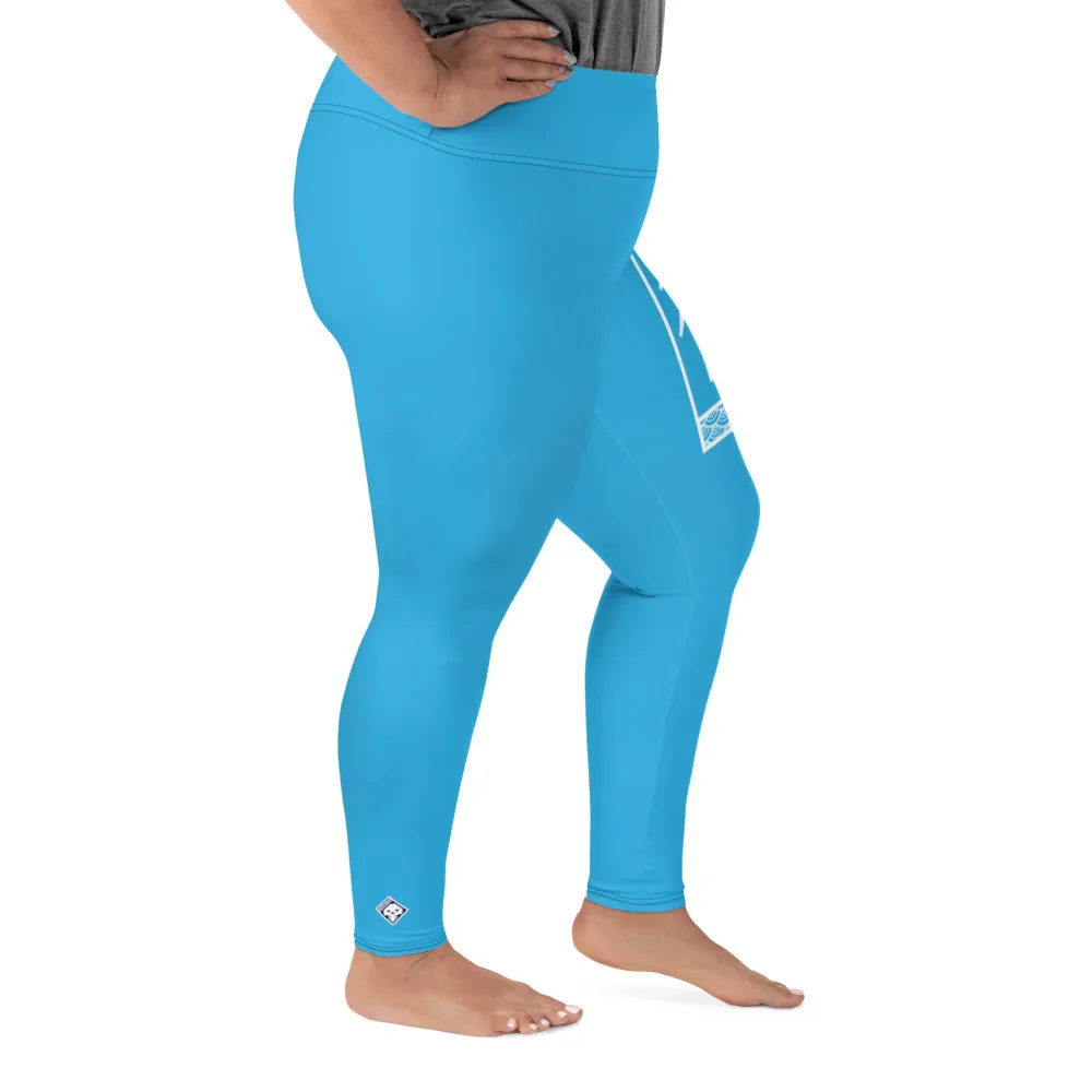 Women's Plus Size Yoga Pants Workout Leggings For Jiu Jitsu 005 - Cyan